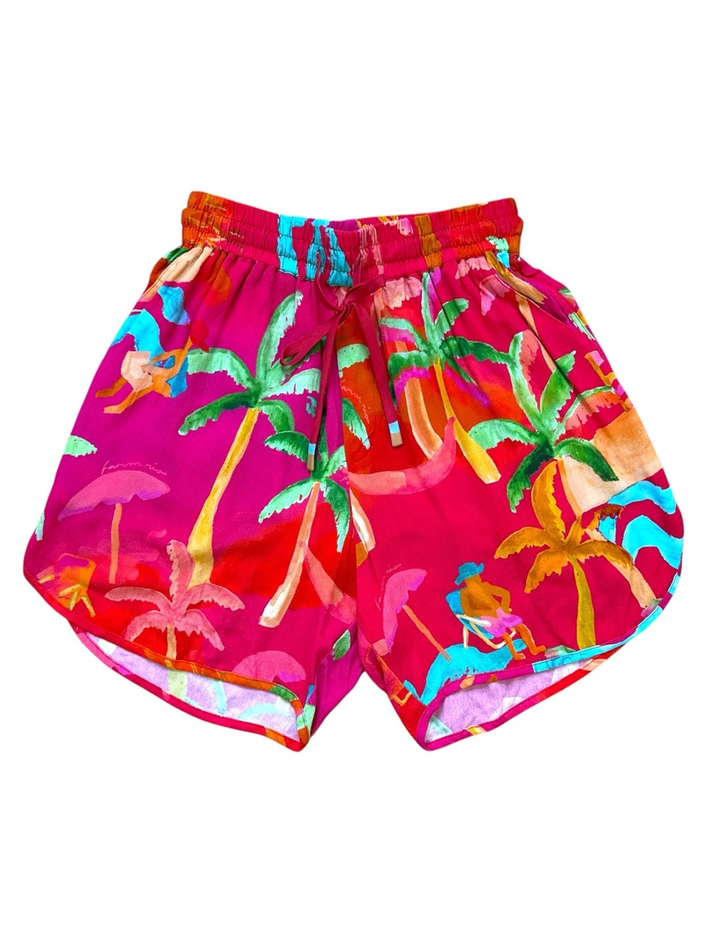 Farm Rio Ipanema Uni Shorts Size Small Pull On Tropical Print Boho Flowy Relaxed